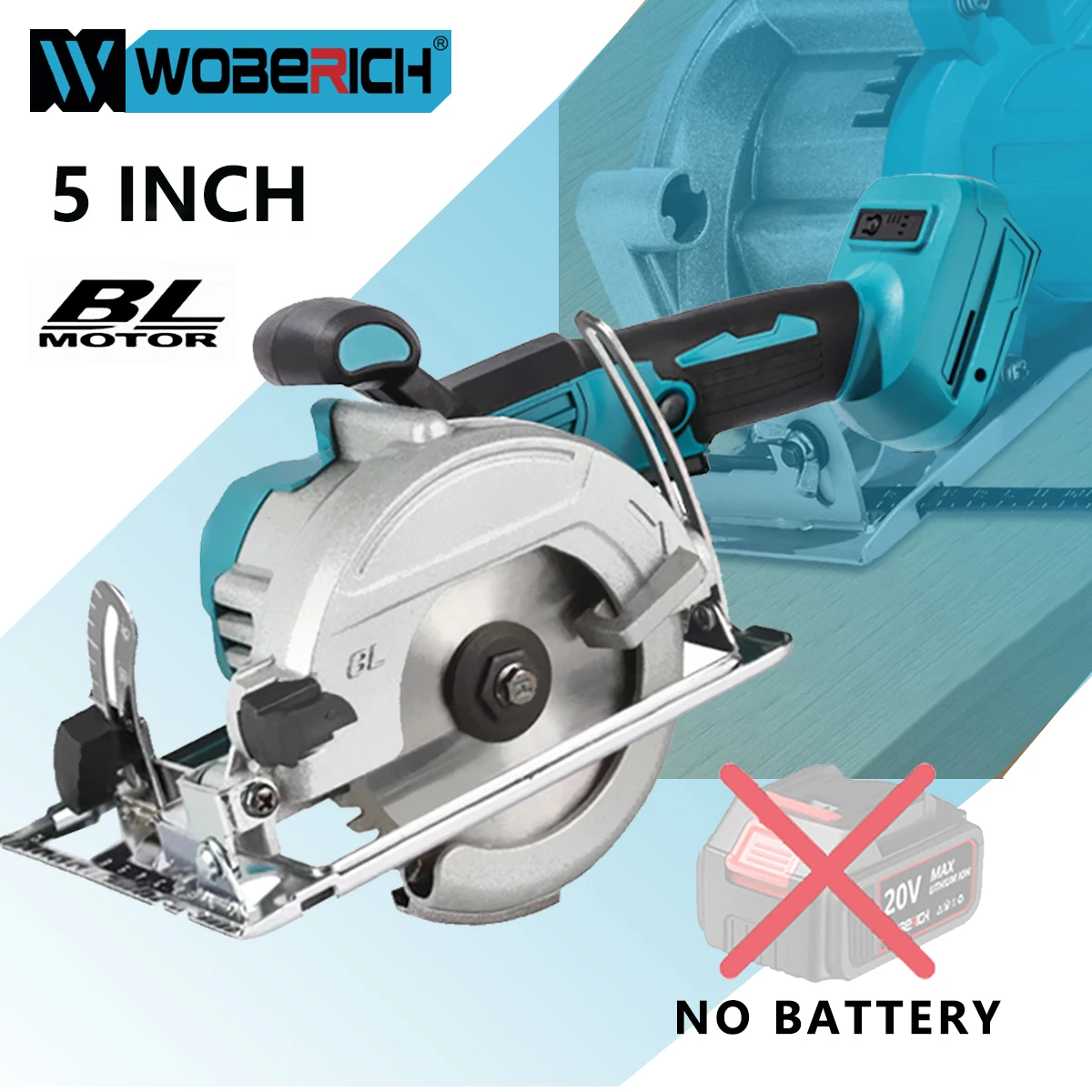 Brushless Circular Saw 125mm 5inch Cordless Electric Saw Cutting Wooden Tools for Home DIY fit Makita 18v Battery(No Battery)