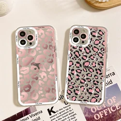 Cętkowane etui na telefon Leopard dla IPhone 14 13 12 11 Pro Max Mini X Xs XR 6 7 8 Plus SE 2020 przezroczyste etui