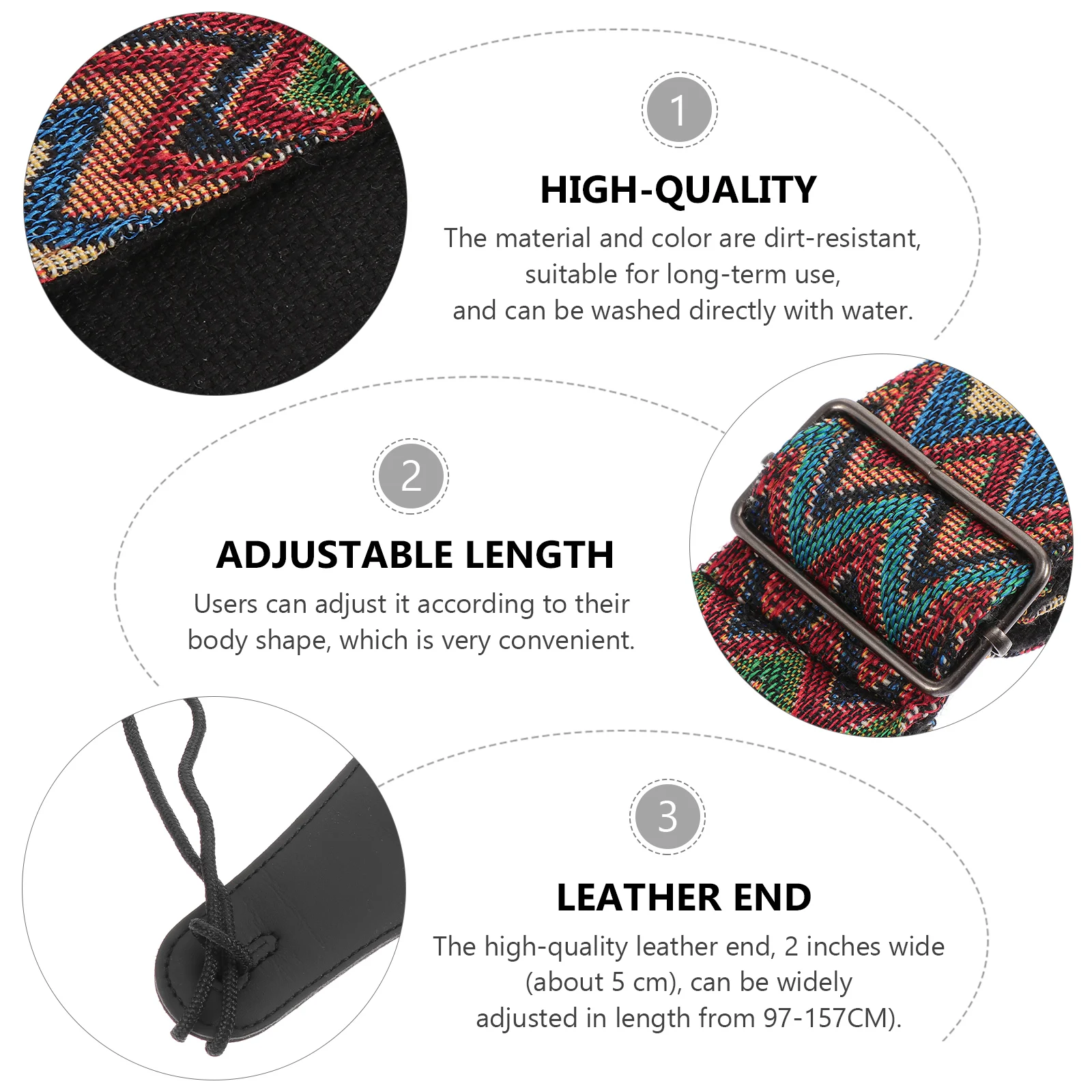 

1pc Electric Guitar Strap Adjustable Ukulele Belt Bass Strap Dirt Resistant For Outdoor Performance Durable Guitar Supply