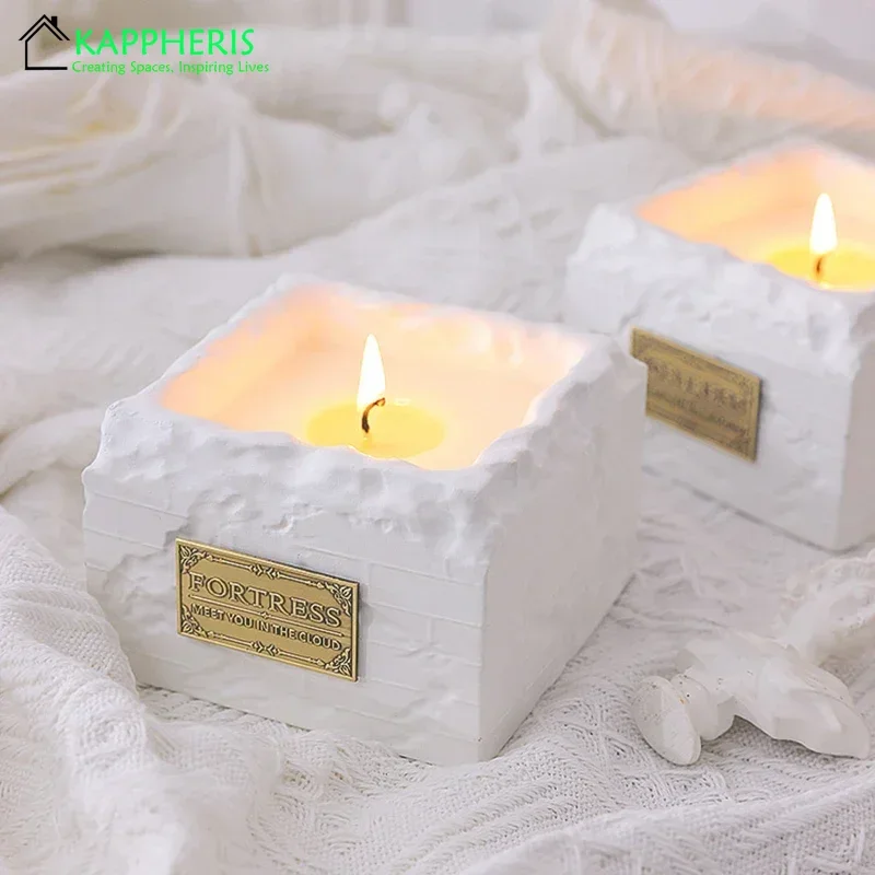 Guest Gift Candles Scented Aromatic Candles Lot Wedding Candles White Cement Jars Luxury Candle for Wedding Decor