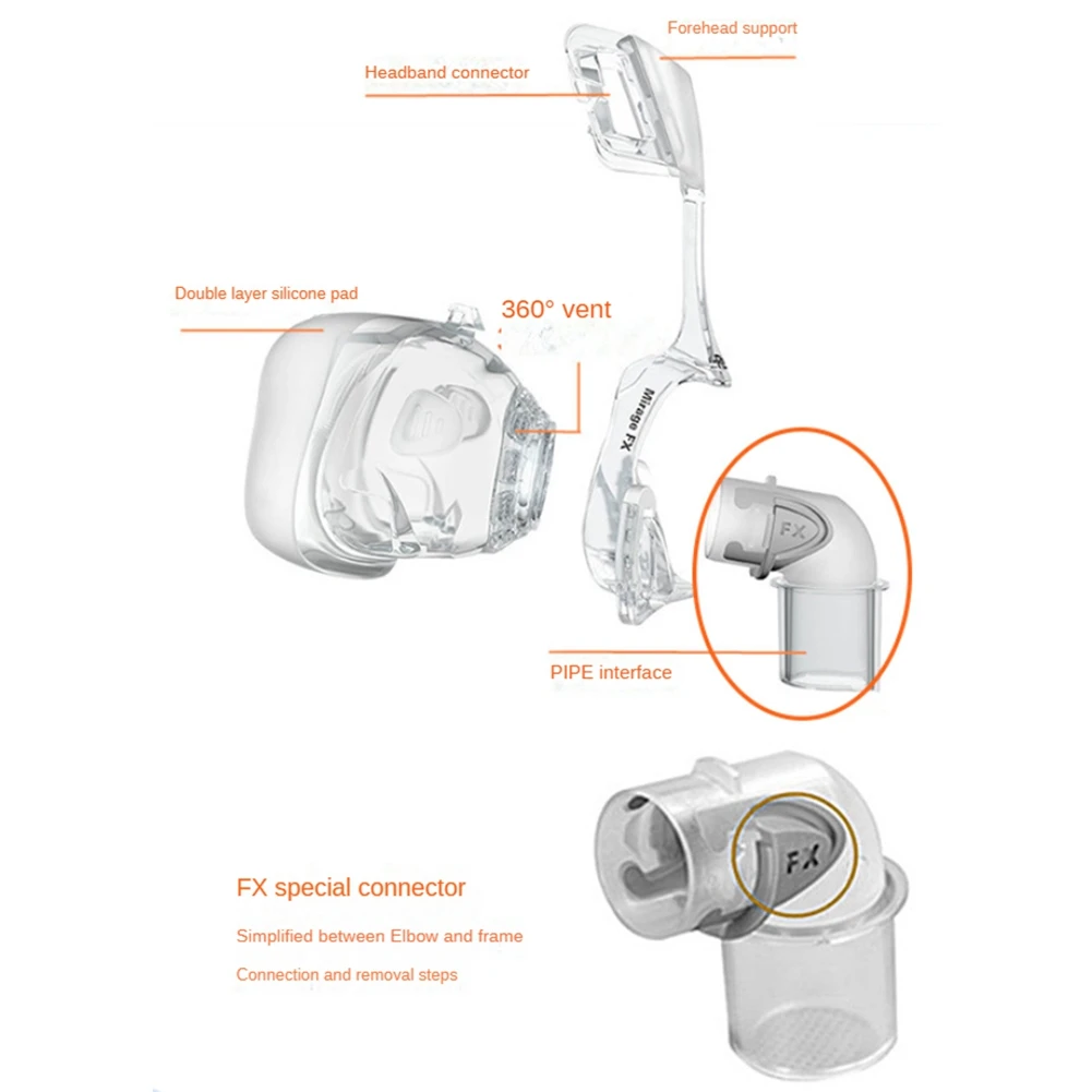 AEE6-Replacement Elbow Connector For Resmed Mirage FX, Mirage FX Elbow For Mirage FX Nasal Guard