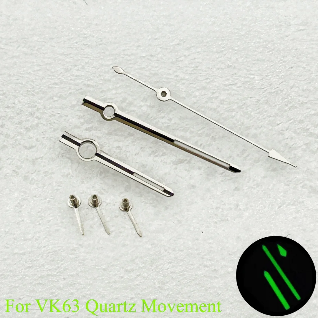 Blue Green Luminous Modification Parts for VK63 VK64 Movement Multi-function Chronograph Pointer for Seiko Daytona Watch Hands