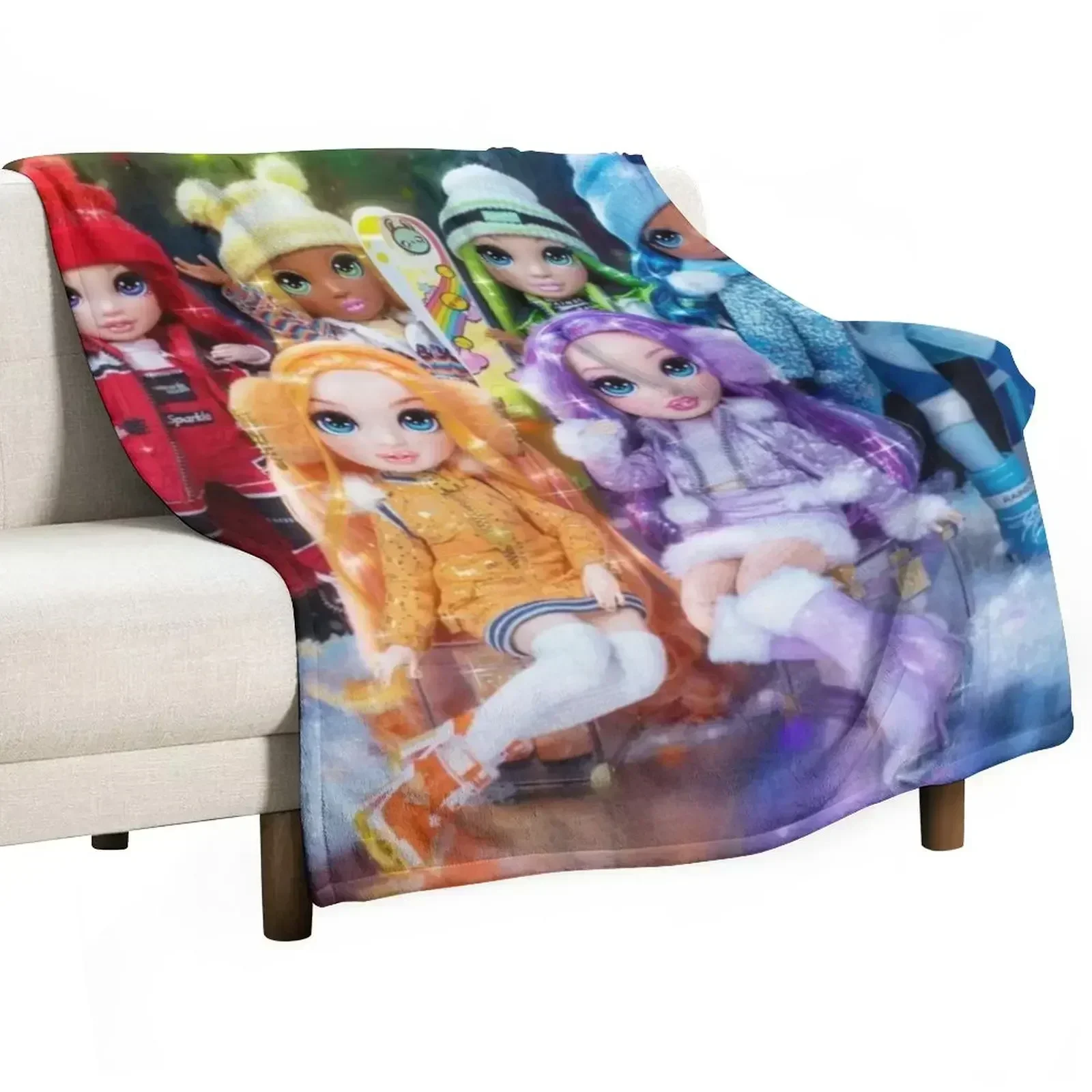 Rainbow High Winter Break Throw Blanket Plaid on the sofa Bed Blankets For Sofas blankets and throws Bed Fashionable Blankets