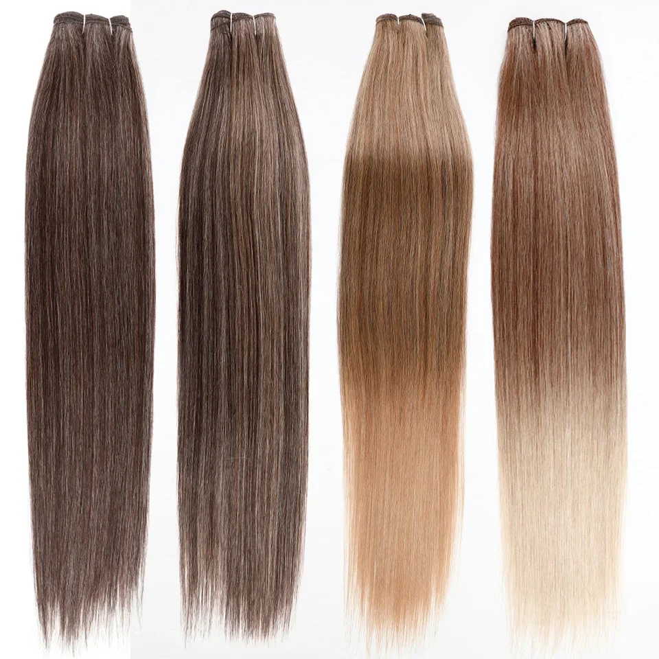 Straight Hair Extensions Synthetic Smooth Ombre Hair Weaving 26 inches Blue Synthetic Straight Hair Bundles Full to End