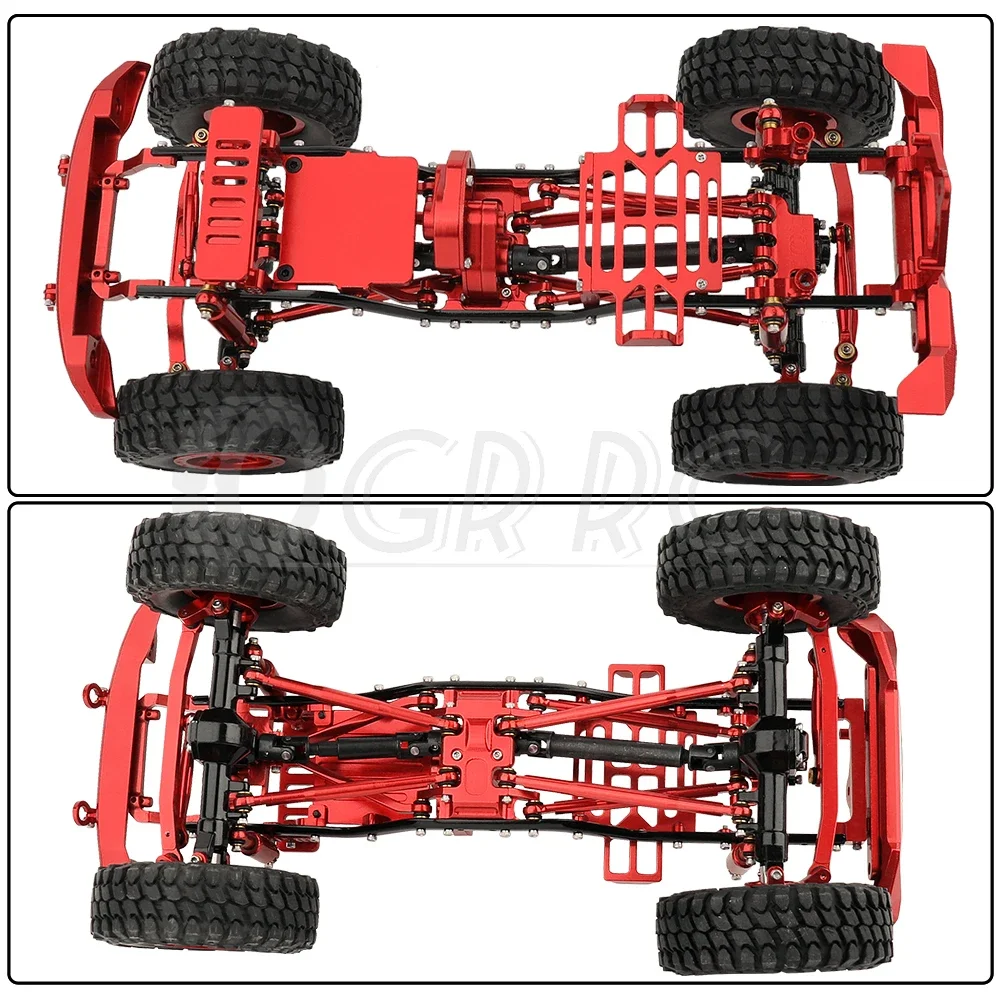 DIY Metal Upgrade Car Frame with Double Front Axles For AXIAL 1/24 SCX24 Ford Bronco AXI00006 RC Car Parts