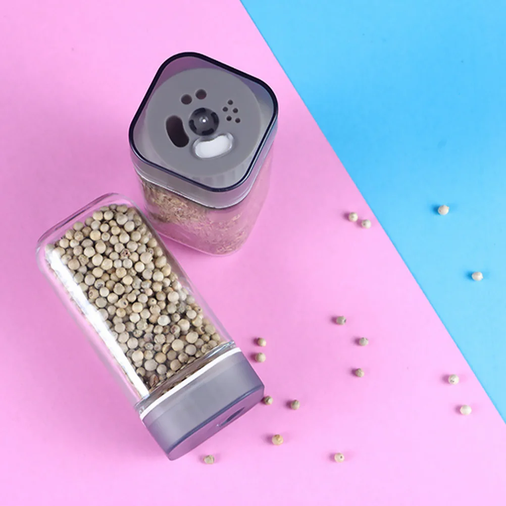 

2Pcs Portable Seasoning Bottles Spice Jars Compact Salt Pepper Shakers Barbecue Condiment Storage Containers Transparent