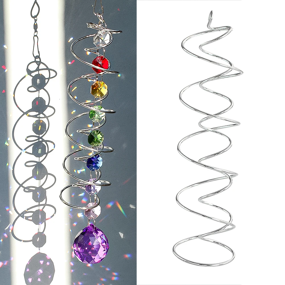 Stainless Steel Rotating Spiral Wire Taper Jewelry Stable Display Stand Sturdy Durable Crystal Charm Pendant Hanging Accessories