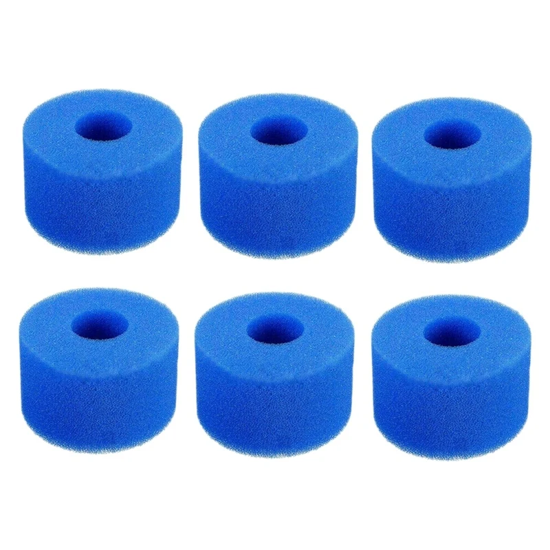 6Pcs for Intex Pure Spa Reusable Washable Foam Hot Tub Filter Cartridge S1 Type Promotion