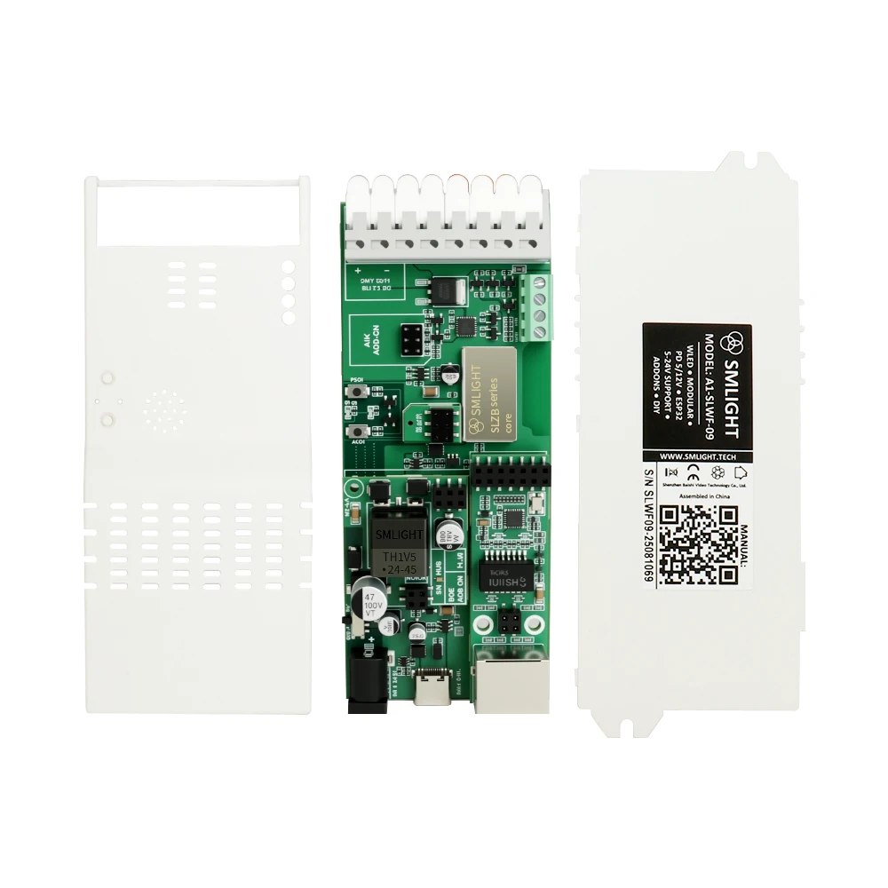 WS2811 WS2812B WS2815 RGBIC LED Strip Light A1-SLWF-09 WIFI LED Controller WLED Ethernet PoE Audioreactive Home Assistant