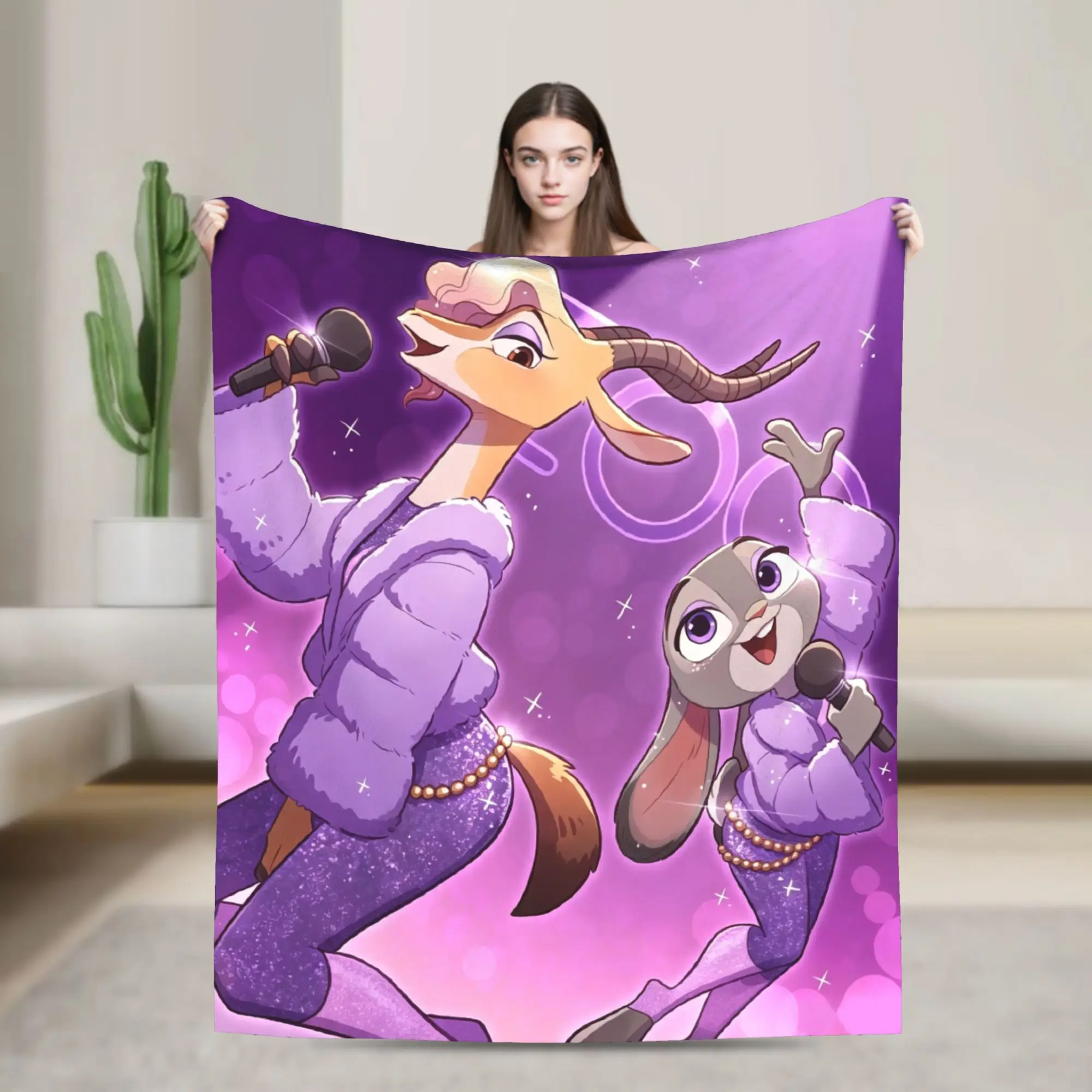Zoo Gazelles Cartoon Movie Blanket Cover Fleece Halloween Xmas Super Soft Throw Blankets for Bedding Couch Bed Rug