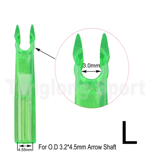 Imagen 2 del producto Flecha de tiro con arco Nock cola de flecha de plástico para I.D 3,2mm O.D 4,5mm eje de flecha de carbono tamaño S/L 30 unids/lote