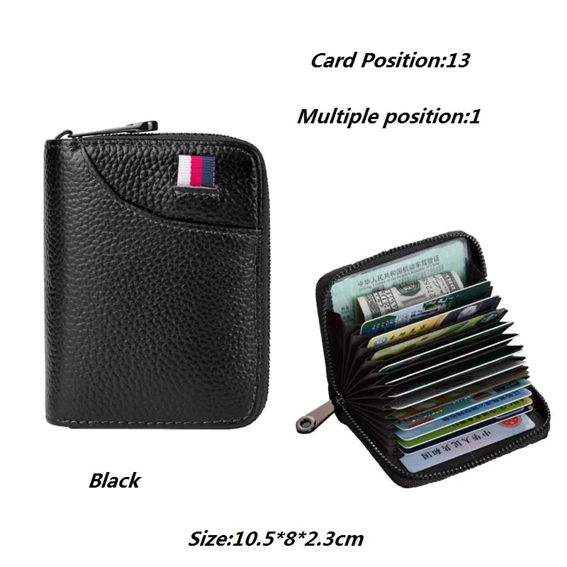 Monedero informal para Hombre y mujer, Billetera pequeña de lujo, plegable, con cremallera, H015