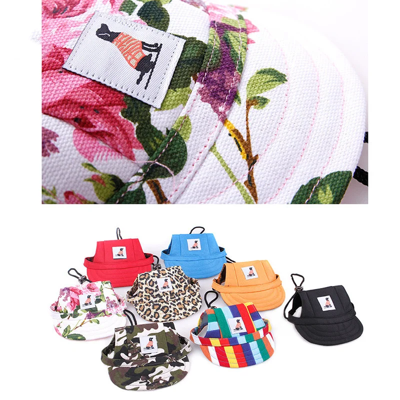 Pet Dog Caps Small Puppy Pets Summer Print Cap Dog Baseball Visor Hat Outdoor Accessories Sun Bonnet Cap Chihuahua Yorkshire