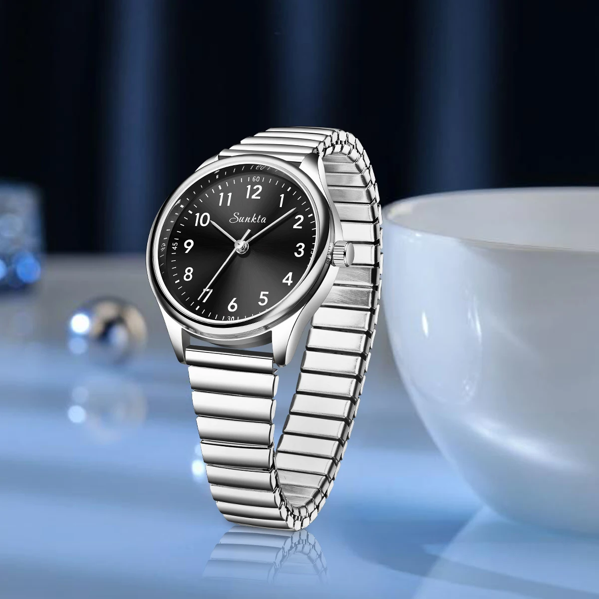 LIGE Luxury Quartz Watch for Women Elegant Stainless Steel Elastic Strap Women's Watches Gifts Waterproof Simple Ladies Watch