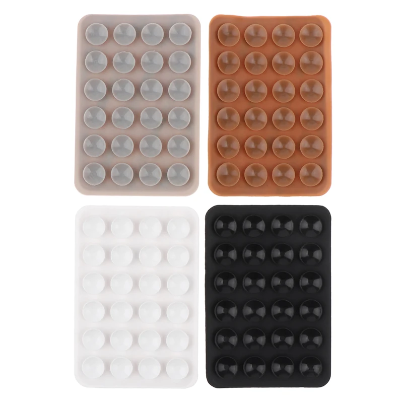 5pcs Double Side Silicone Suction Pad For Mobile Phone Fixture Suction Cup Backed Adhesive Silicone Rubber Sucker Pad For Fixed