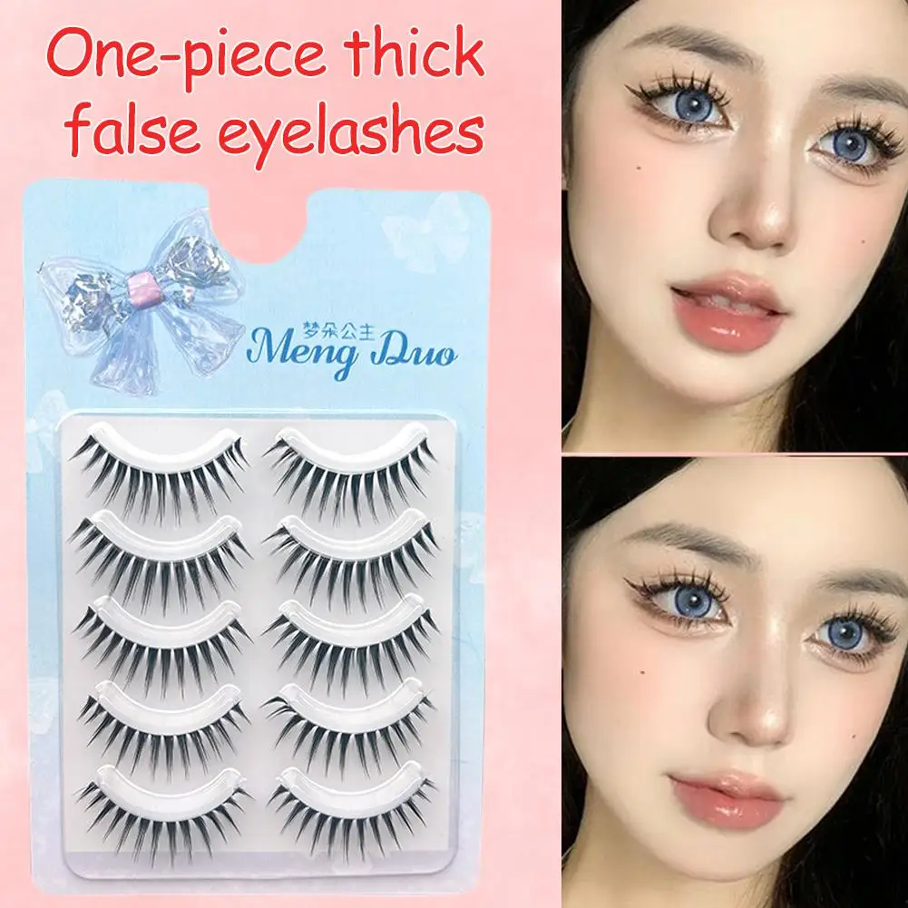 Donne Ciglia Finte Estensione 5 Paia 3D Ciglia di Visone Gatto Cils Eye Ciglia Naturali finte Ciglia Trucco Finto Mezze Ciglia V7U9