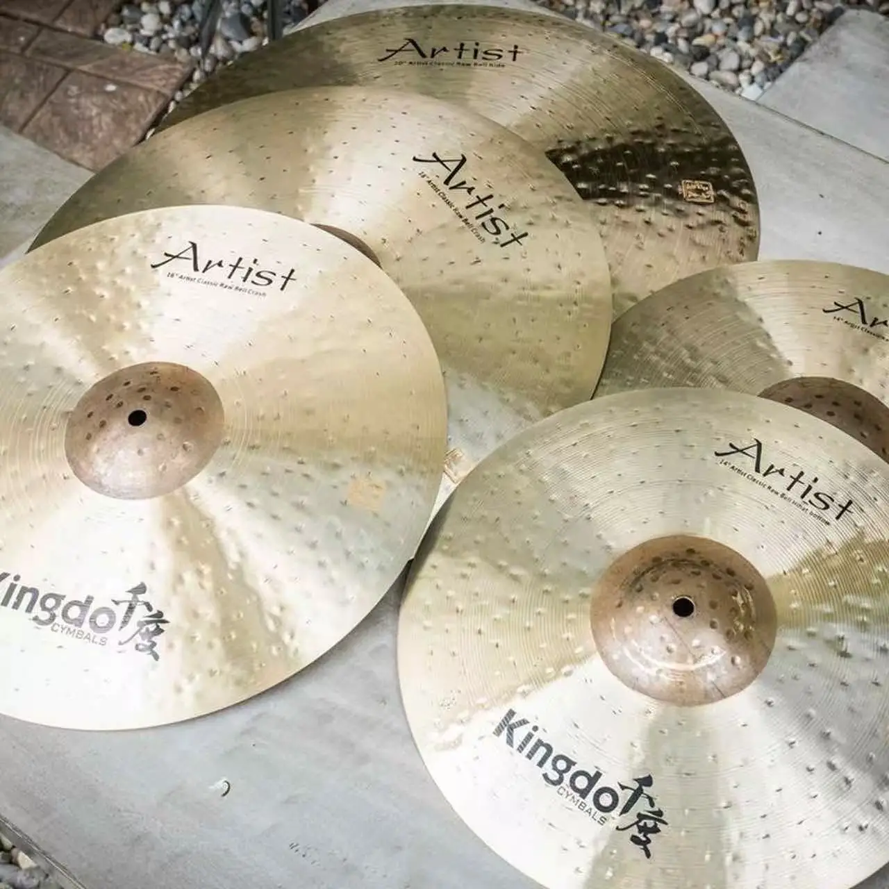 Classic Raw Bell Series B20 Bronze Handmade Professional Chinese 5-Piece Artist Cymbal Set 14