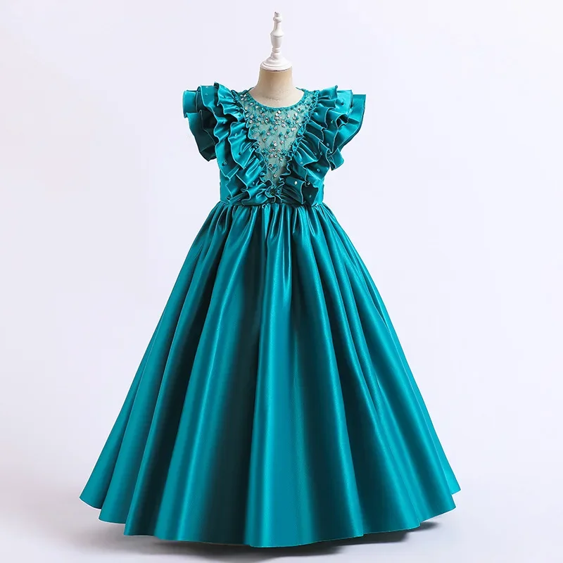 Vestido de cumpleaños con cuentas para niñas, vestido de noche con Piano para Halloween, gran oferta