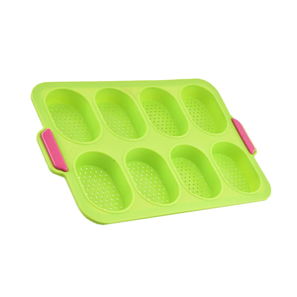 

8 Slots Silicone French Roll Baking Mold Food Grade Flexible Non Stick Oven Dishwasher Safe Baking Mould French Roll Mold