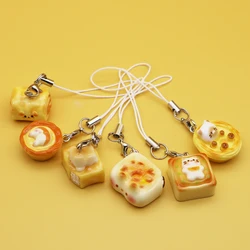 3pcs Resin Cute Dog Bread Corgi Egg Tart Phone Charm Strap Food Toy Bag Camera Pendant Keychain Cord Lanyard for IPhone