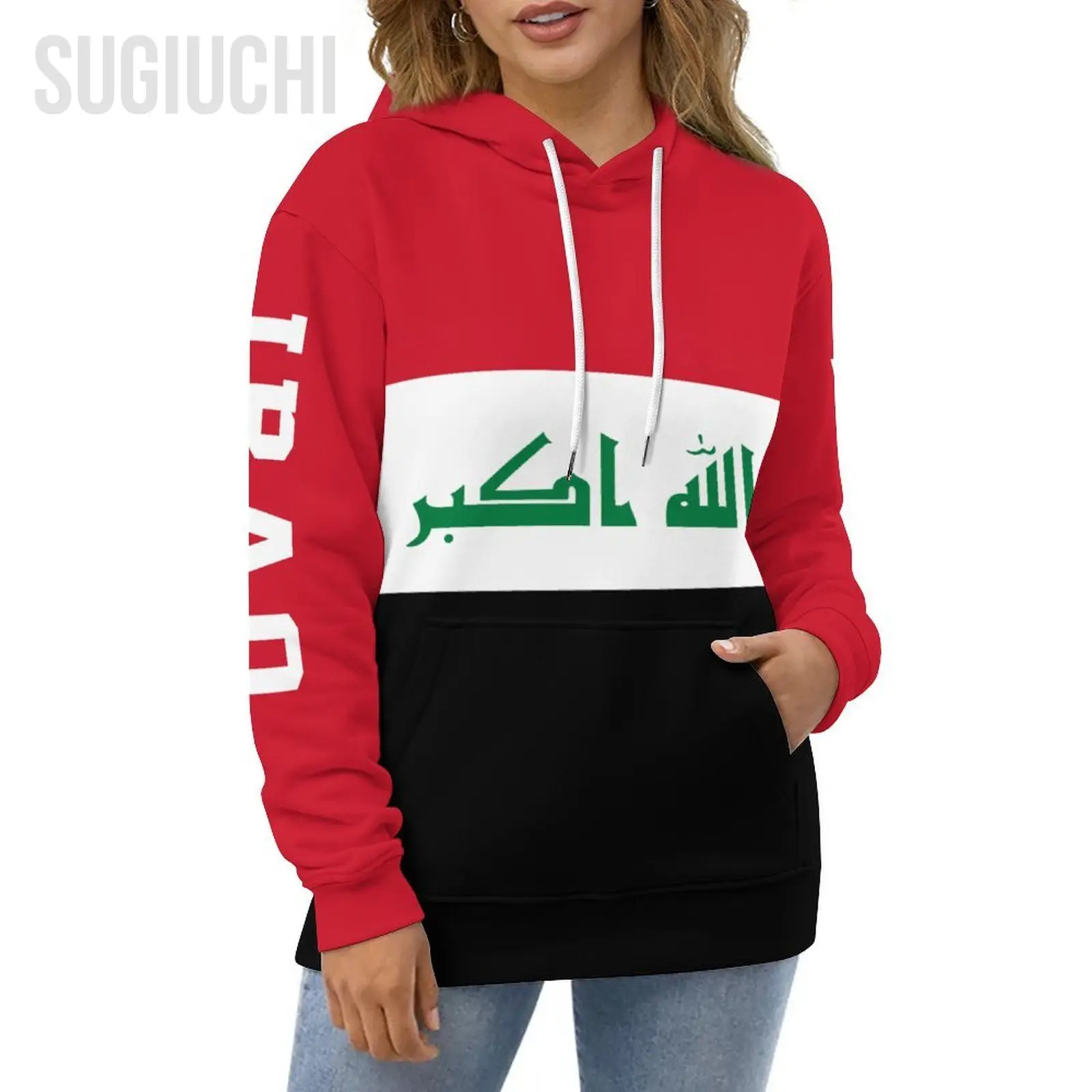 Unisex 3D Hoodie Iraq Flag Men Women Polyester Harajuku Sweatshirt Pullover Hoodies Casual Cool