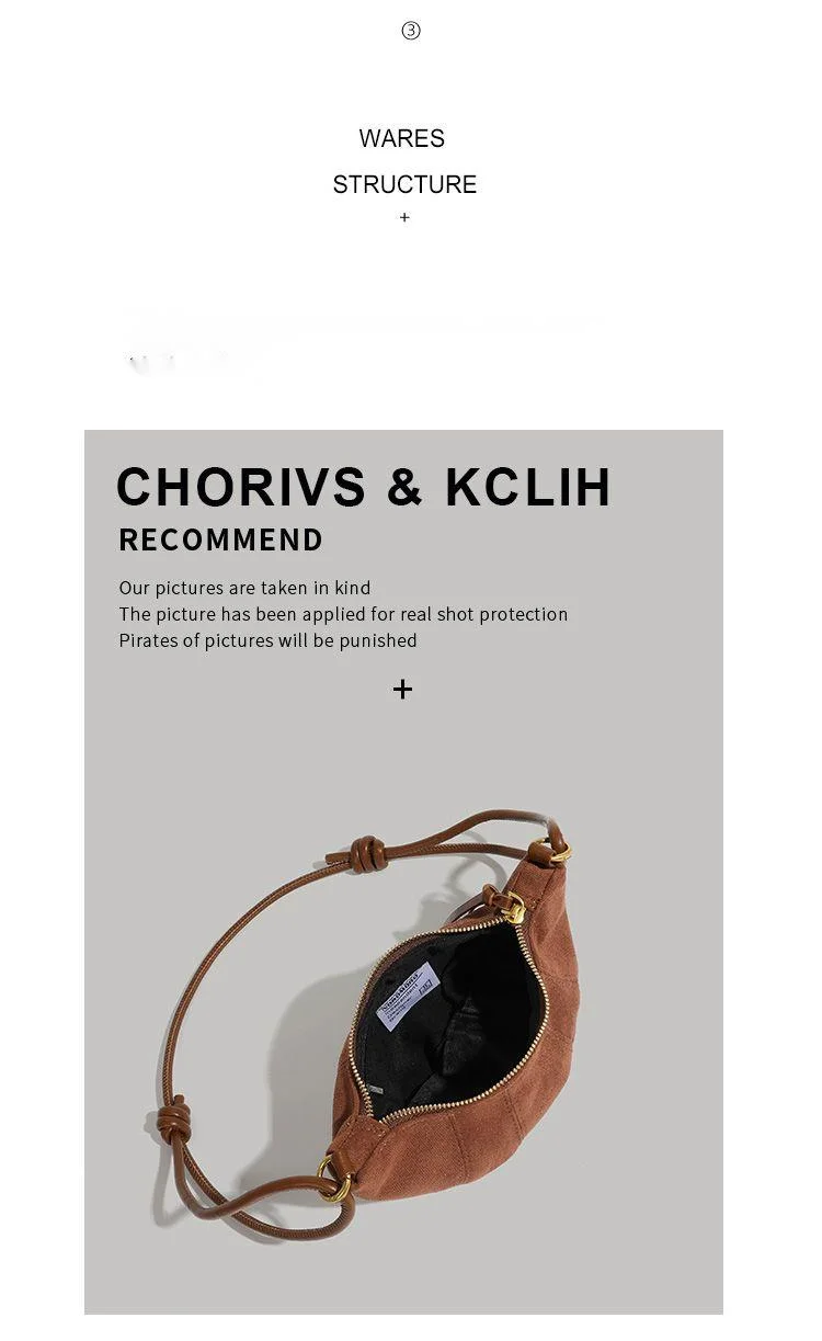 CHARHP&KEJNT borsa a tracolla da donna alla moda con tracolla singola, versatile, con croissant di nicchia_voghion.com