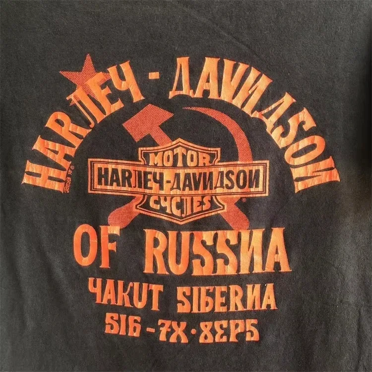 Camiseta de manga corta de marca de moda estilo motocicleta Retro High-street Vibe camiseta Unisex de gran tamaño 2025 europea y americana