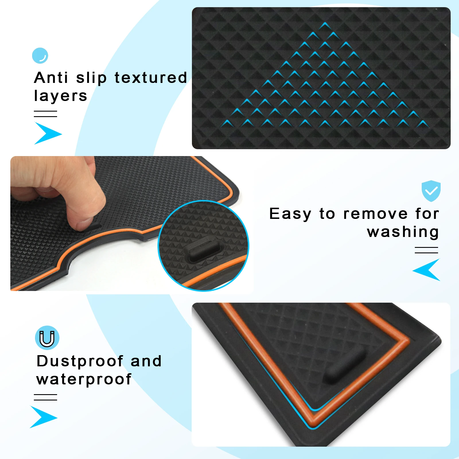 LFOTPP Car Door Groove Mat for Dacia Duster 2022 2023 Anti-Slip Door Gate Slot Pats Auto Interior Dacia Duster Accessories