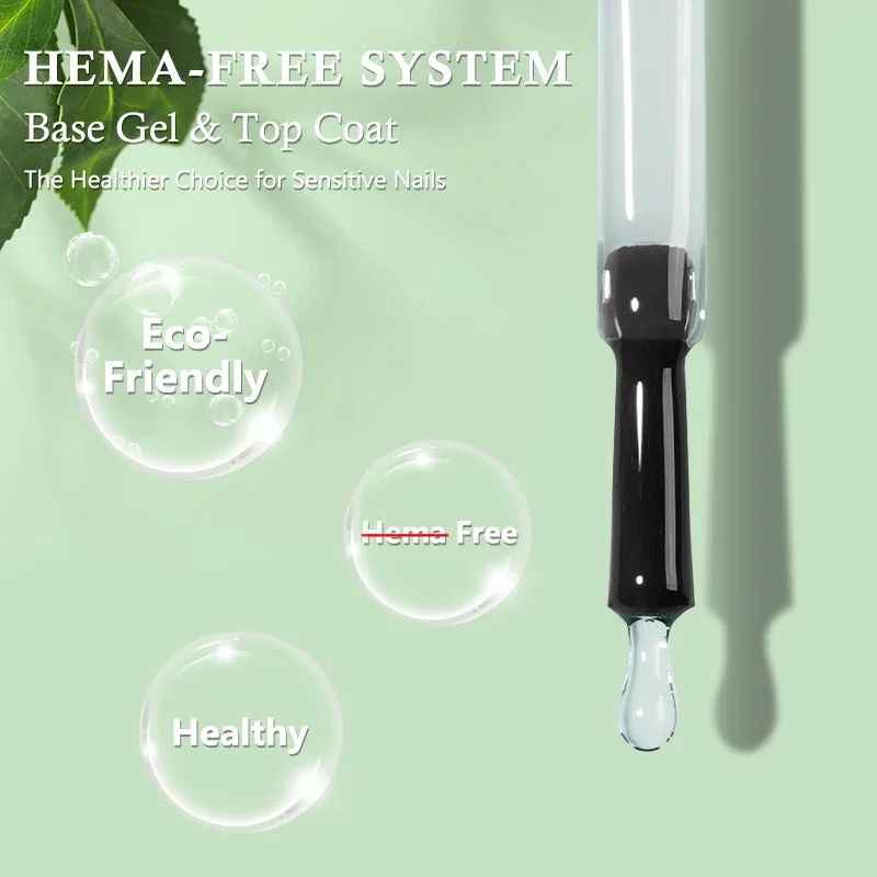 Mshare Hema Free Top Coat Base Gel Polish Nail Product Uv Led No Wipe Shine Dimond Matte Semi Permanant Soak Off 10ML