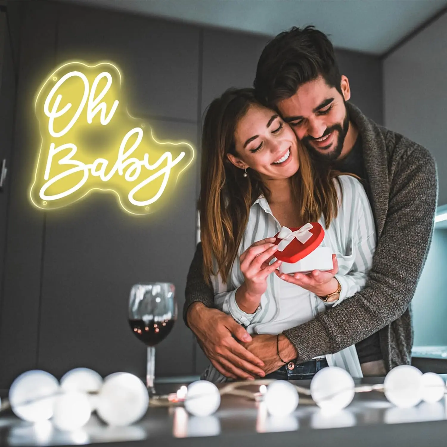 Oh Baby Neon Sign For Wedding LED Neon Light For Bedroom USB Powered Light Up Wall Decor For Wall Birthday Party Home Decor