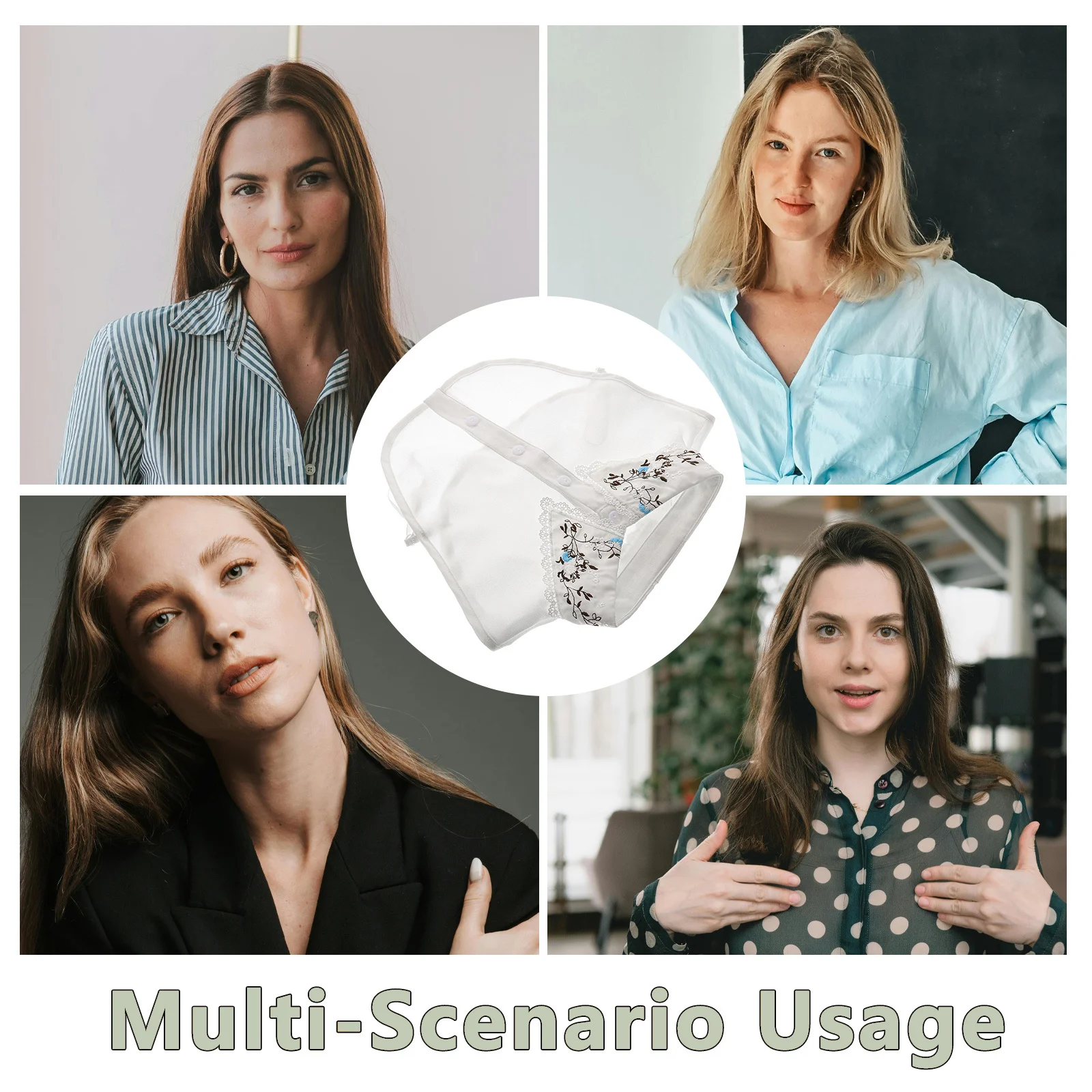 Colletto Ricamato alla Moda per Donne, Accessorio Versatile per Collo Finto, Tessuto Morbido e Confortevole per Vari Outfit