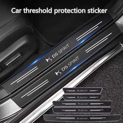 3D Carbon Fiber Car Sticker Auto Door Sill Side DIY Paste Protector Strip For DS SPIRIT DS3 DS4 DS4S DS5 5LS DS6 DS7 WILD RUBIS