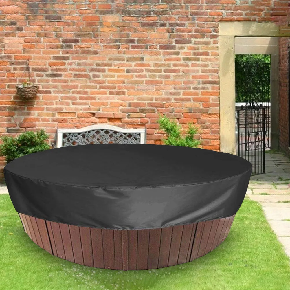 

Waterproof Bathtub Cover Black Spa Pool Dustproof Premium Polyester Strong Durable Reduces Evaporation Saves Money Outdoor Use