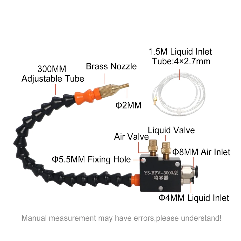 Mist Coolant Lubrication Spray System Universal Cooling Sprayer for 8MM Air Pipe CNC Lathe Milling Drill Engraving Machine Tool