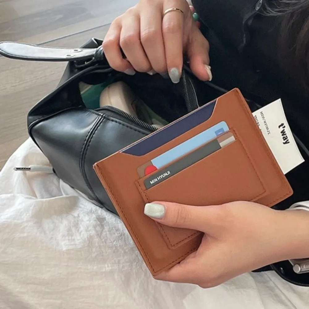 Draagbare effen kleur paspoorthoes Multifunctionele vliegtuig check-in kaarthouder PU lederen paspoortclip Ticketmap mannelijk