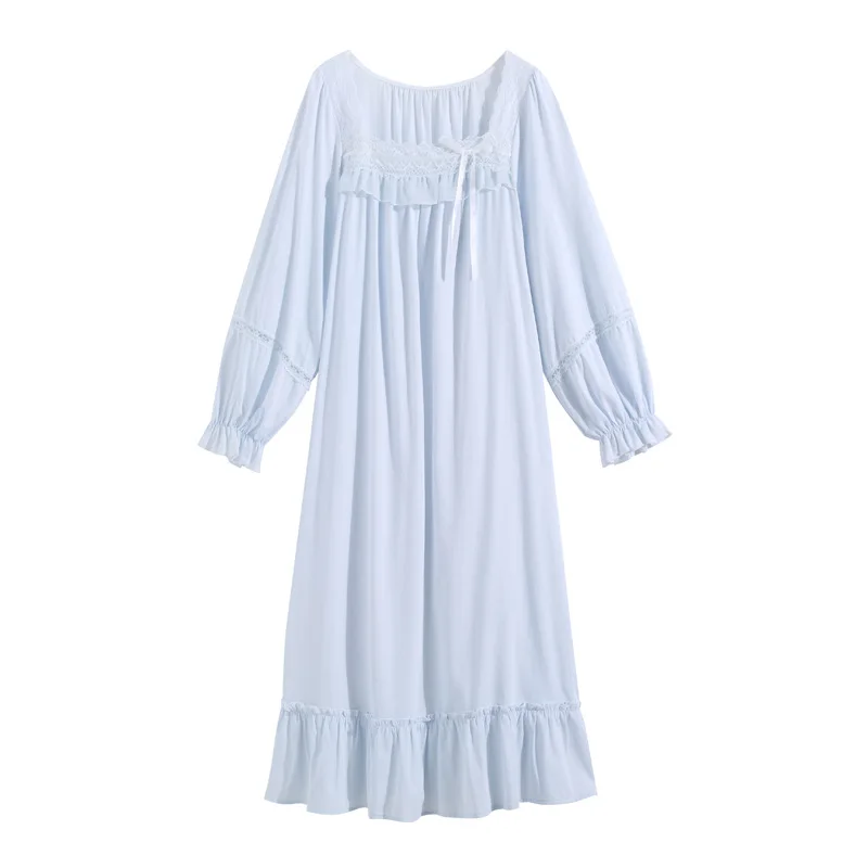 Wholesale Sweet Girls' Long Sleeve Pajamas in French Court Princess Style, Loose Fit for Spring and Autumn, Large Size