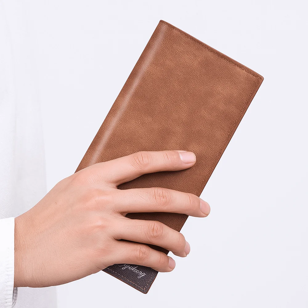 Dompet Ritsleting Panjang Pria Elegan Tas Clutch Bisnis Kapasitas Besar Gaya Inggris Anti Maling Slot Multi Kartu Tempat Kartu ID Pria