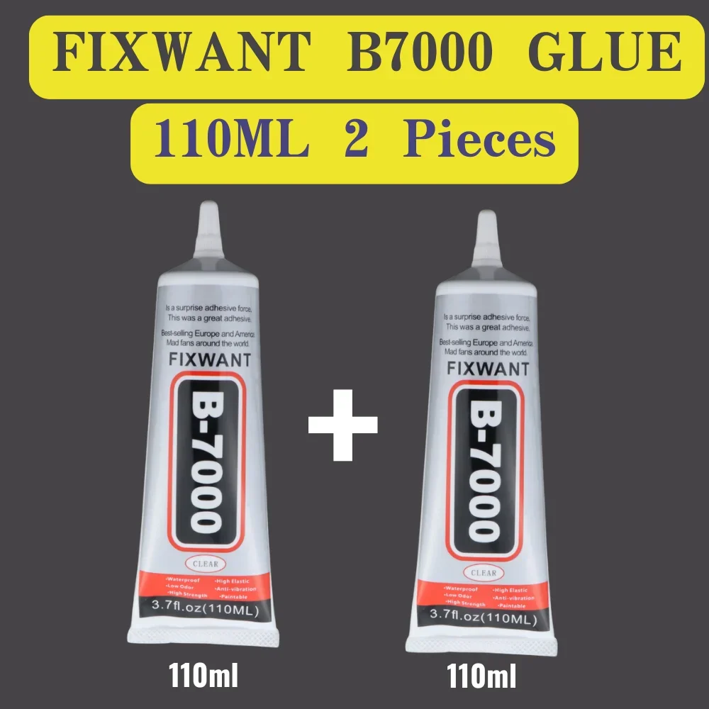 Klarer B-7000 und schwarzer T-7000-Klebstoff, 15 ml/50 ml/110 ml, Schmuckhandwerk, wasserfester, schnell trocknender Harzkleber, Handy-Bildschirm-Reparaturkleber