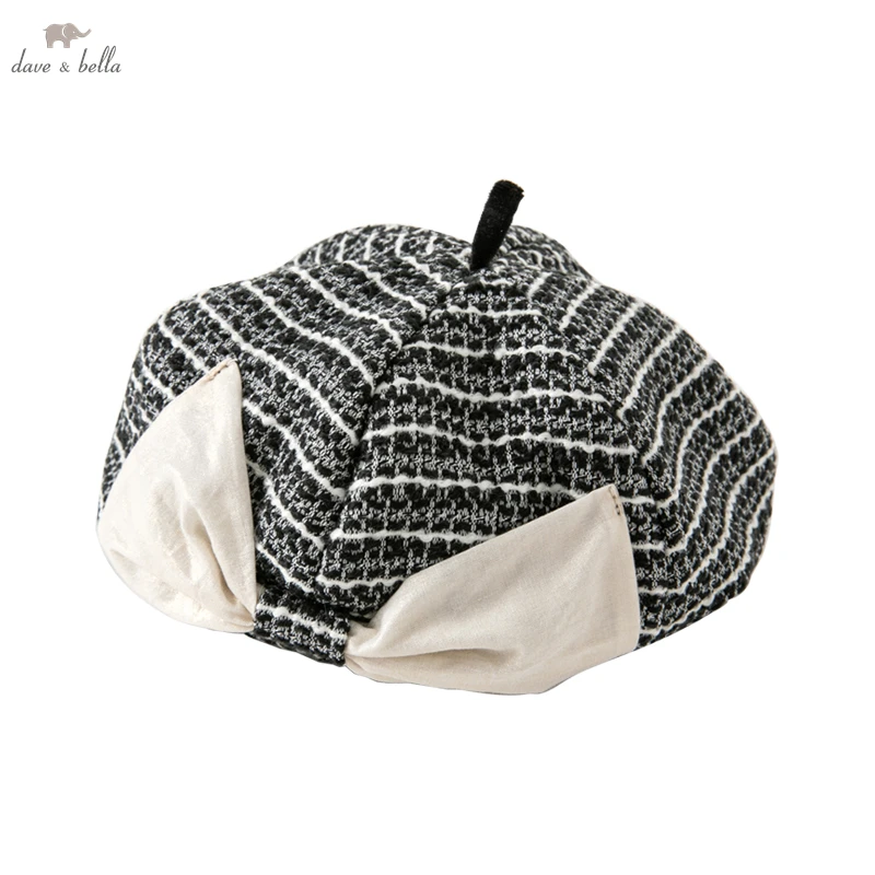 Dave Bella Black White Striped Baby Girl Hat Winter Autumn Kids Beret Hat for Boys Girls Accessories Fashion Baby Hat DB3222677