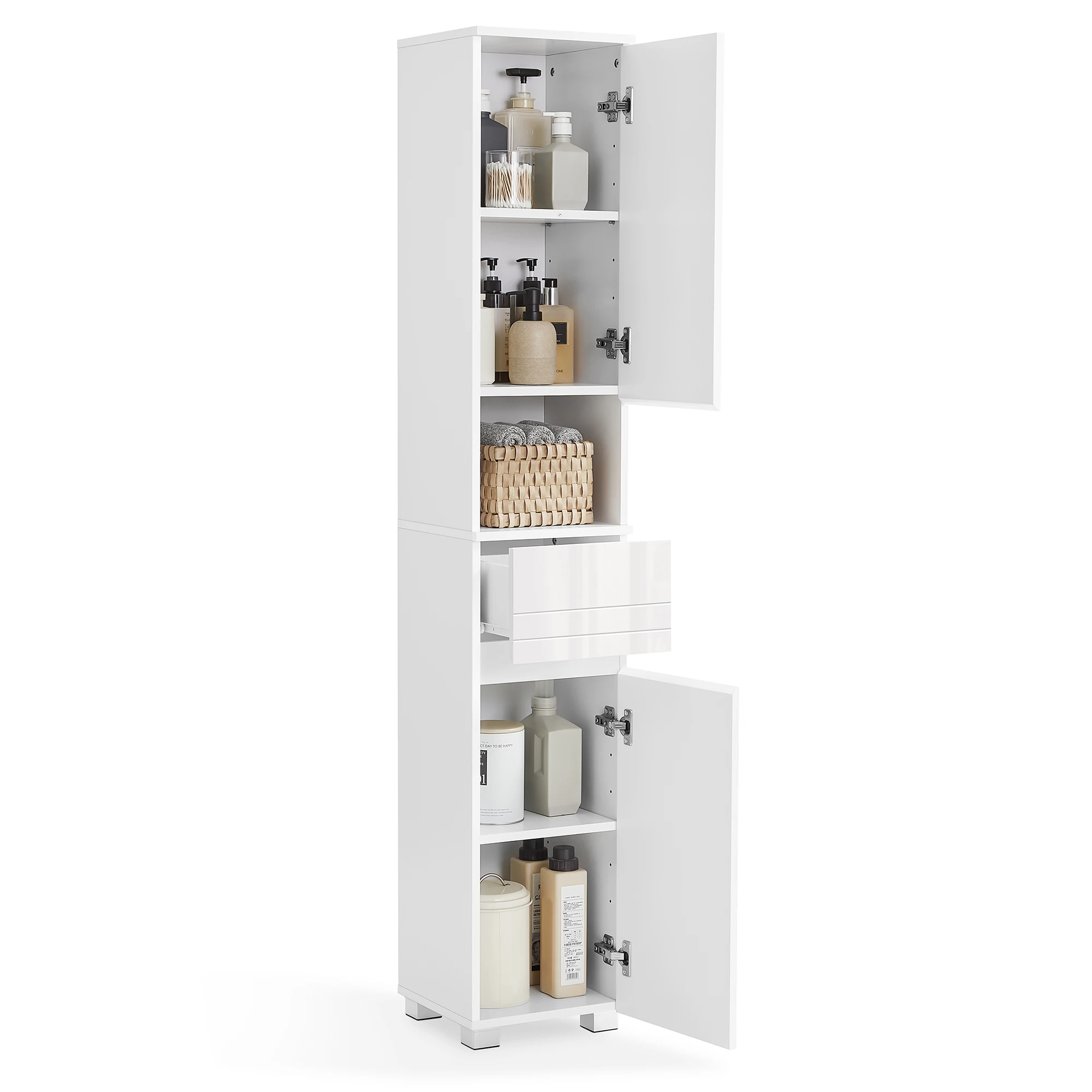 

VASAGLE Tall Bathroom Cabinet, Slim Bathroom Storage Cabinet, Freestanding Narrow Cabinet with a Drawer, Adjustable Shelves