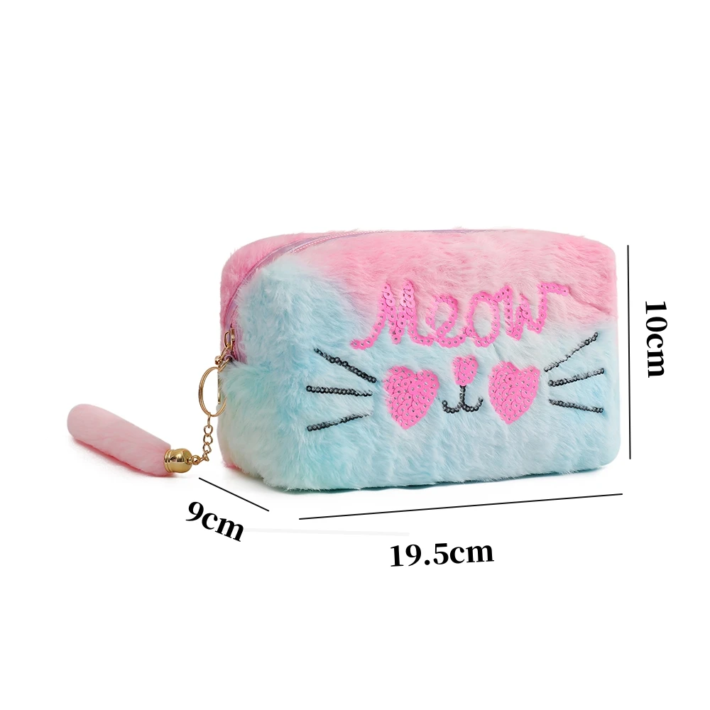 Astuccio in peluche Kawaii di grande capacità astuccio per cosmetici astuccio per penna in tela carino organizzatore coreano per forniture per