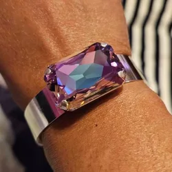 Stonefans Party Multicolour Exaggerated Bracelet Women Charm Dance Drag Queen Aesthetic Wrist Rhinestone Open Bangle Decoration