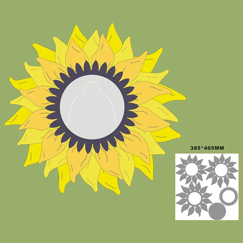 New Hot Selling Large Multi-layer Sunflower Metal Cutting Die Scrapbook Stamps/photo Album Decoration Embossed Diy Paper Card