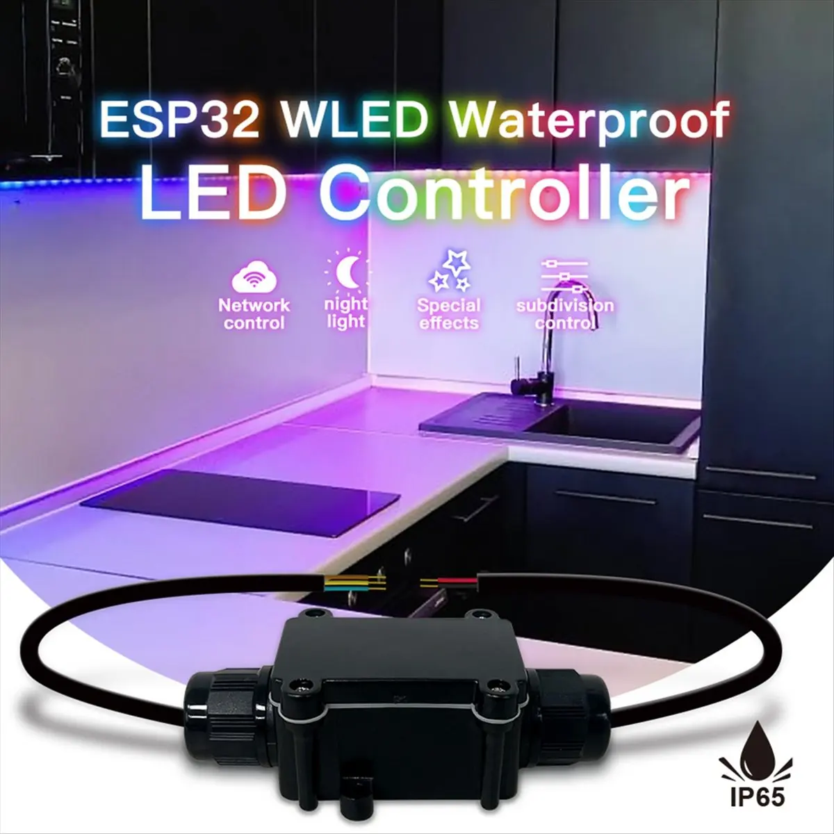 【ELEVATE LIFE】 WLED Controller IP65 Waterproof Mic Sound Music Dynamic RGB IC DIY WiFi WS2811 WS2812 SK6812 TM1814 WS2813 WS2815