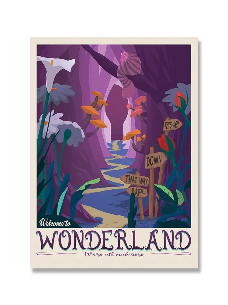 Nordic Vintage Canvas Painting Travel Poster Tolkien Middle Earth The Shire Illustration Landscape Art Wall Pictures for Home