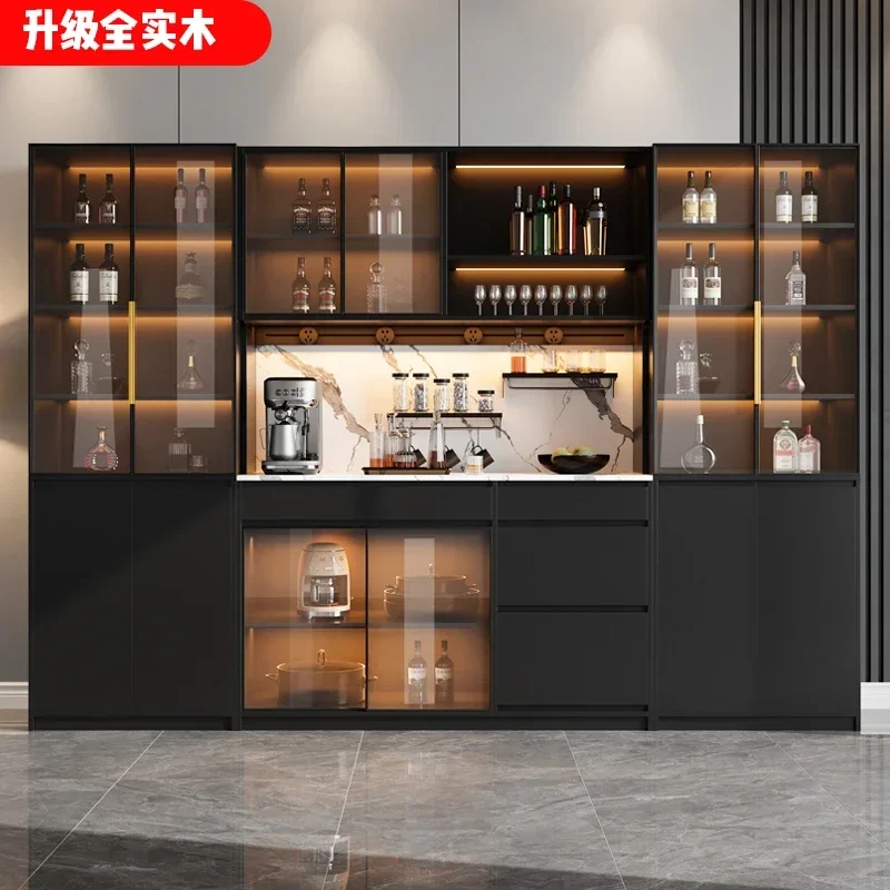 Solid wood light luxury minimalist din ing side c abinet di splay cabin et high cabi net living ro om wall stora ge