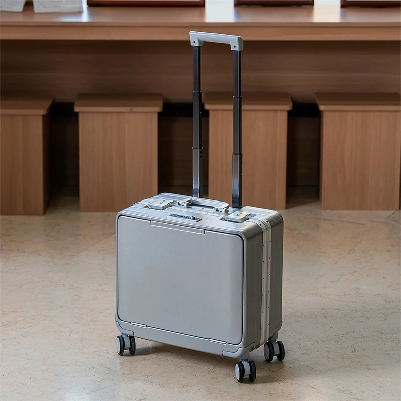 Front-Opening Carry-On Trolley Luggage Lightweight Compact 18‘’ Horizontal Style Travel Suitcase 20‘’ Vertical Style Lock Box