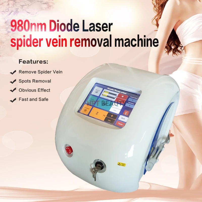 Macchina per la rimozione delle vene del ragno Laser a diodi 980nm per la rimozione dell'esione vascolare del corpo intero Macchina per il ringiovanimento dello sbiancamento della pelle