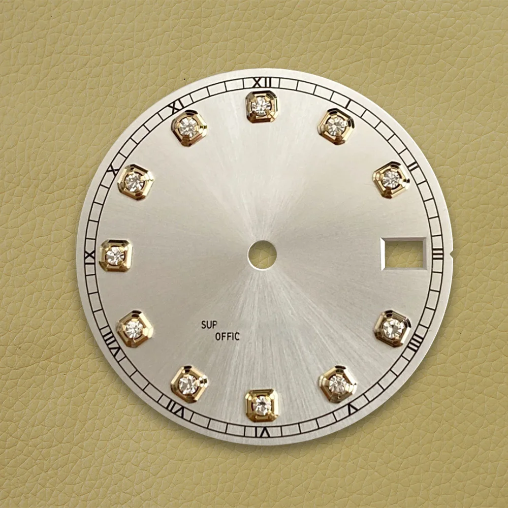 28.5mm NH35 Dial S Logo Diamonds Dial Fit NH35/NH36 Movement Watch Modification Accessories