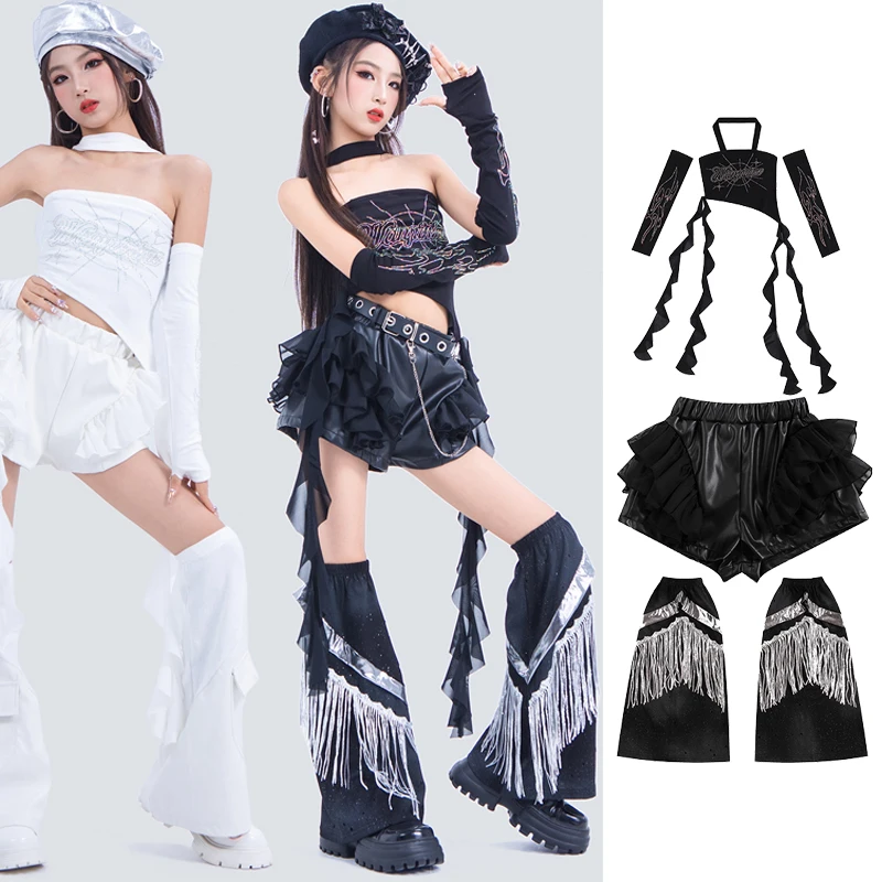 

2026 Children Jazz Dance Performance Costumes For Girls Cool Kpop Outfits Street Dance Wear Hip Hop Dance Stage Clothes XH3978